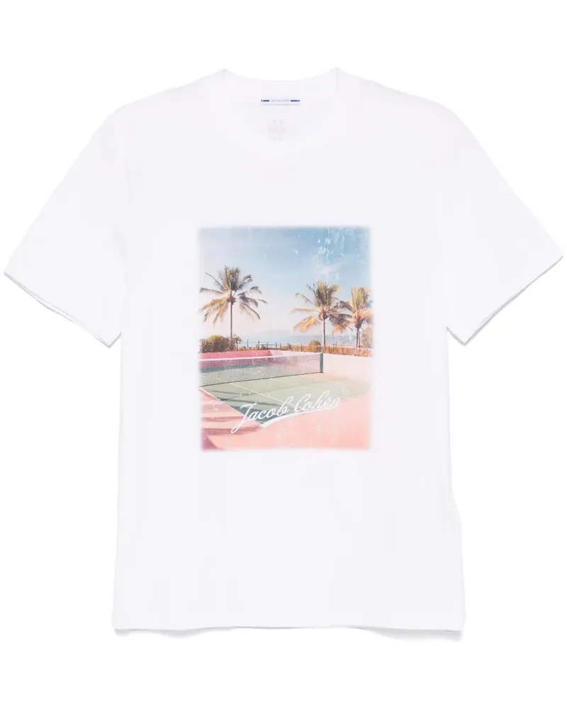 Jacob Cohën T-Shirt mit Foto-Print - Weiß Weiß