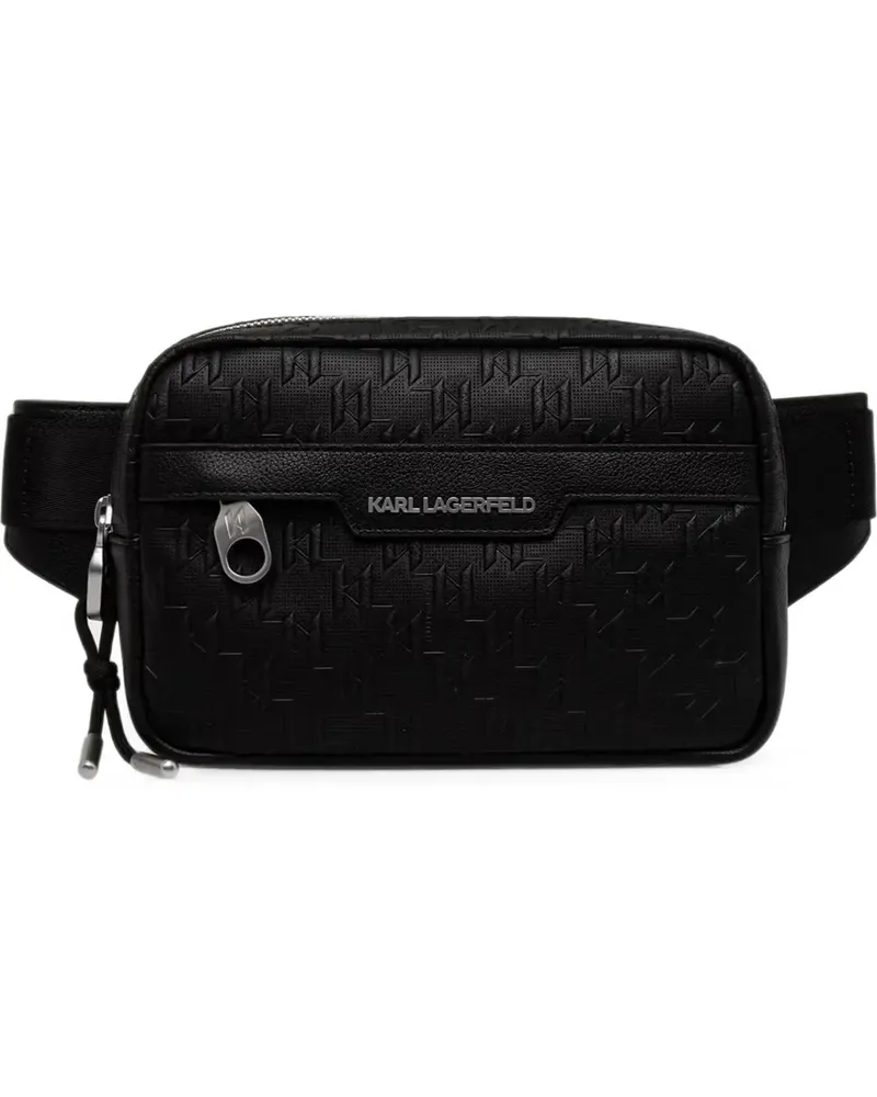 Karl Lagerfeld monogram-embossed logo-plaque belt bag - Schwarz Schwarz