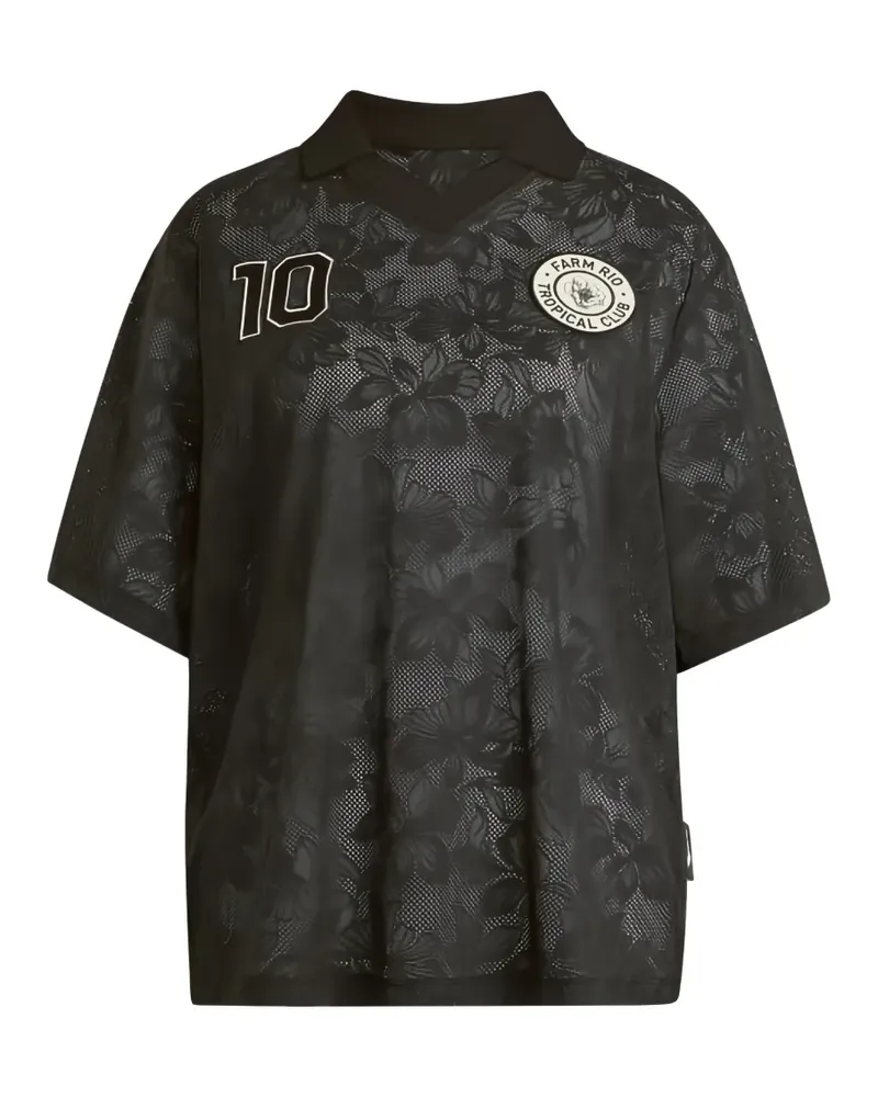 adidas x Farm Rio T-Shirt mit Blumenspitze - Schwarz Schwarz