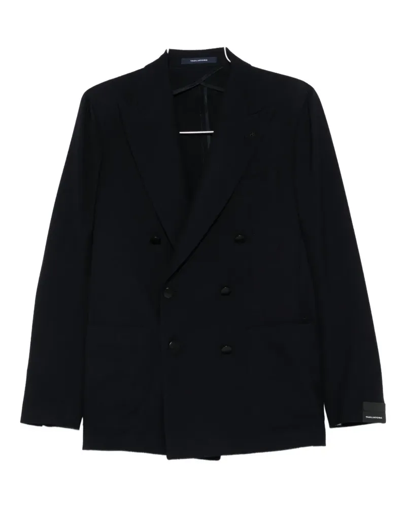 Tagliatore double-breasted patch-pocket jacket - Schwarz Schwarz