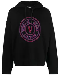 Versace Jeans Hoodie mit Logo-Print Schwarz