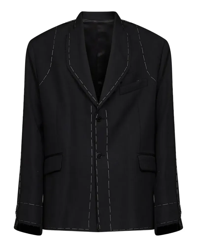 Costumein Arun contrast-stitch virgin wool blazer - Schwarz Schwarz