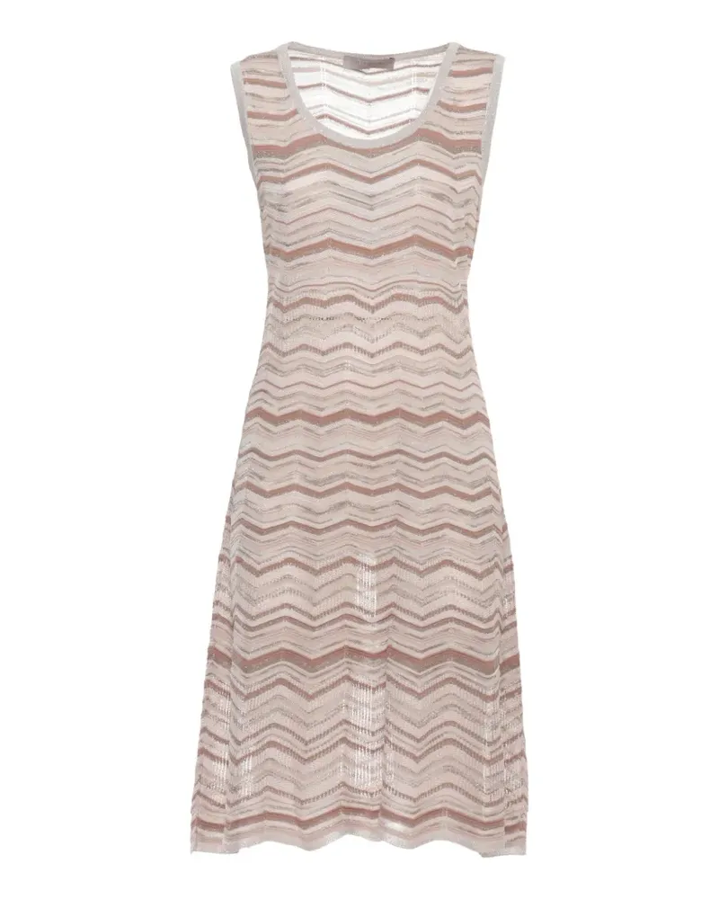 D.EXTERIOR zigzag sleeveless midi dress - Nude Nude
