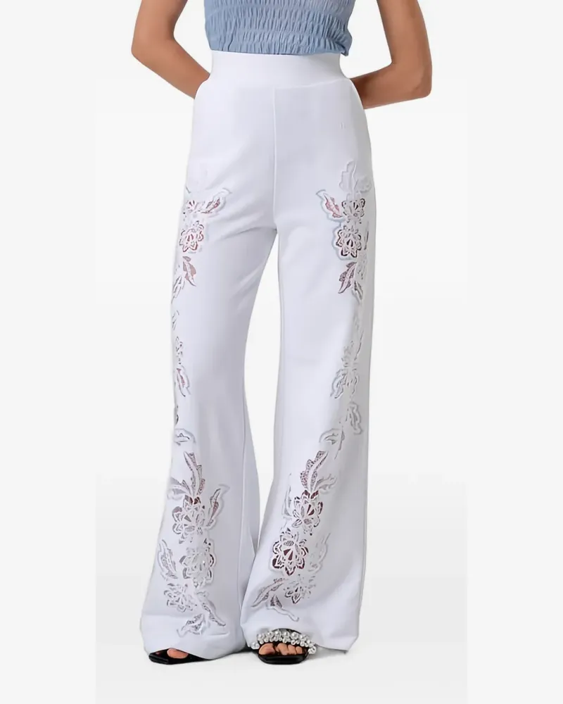 Fracomina embroidered flared trousers - Weiß Weiß