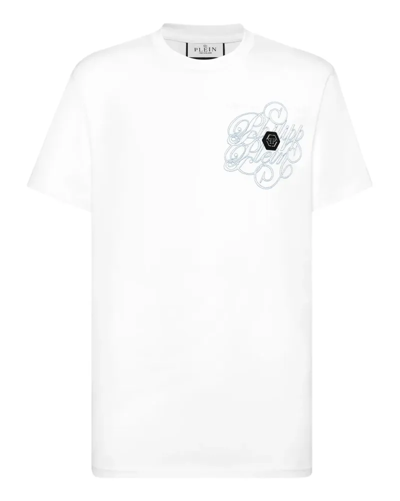 Philipp Plein T-Shirt mit Plein Coursive-Print - Weiß Weiß