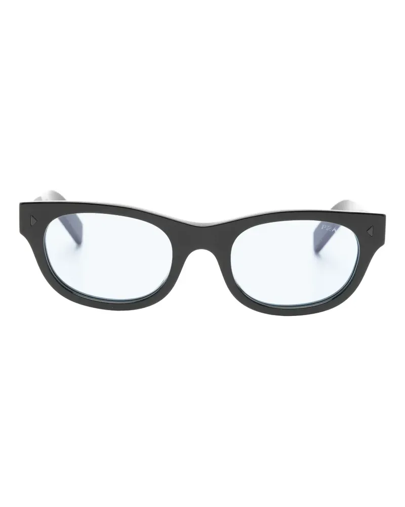 Prada Cat-Eye-Sonnenbrille mit Logo - Schwarz Schwarz