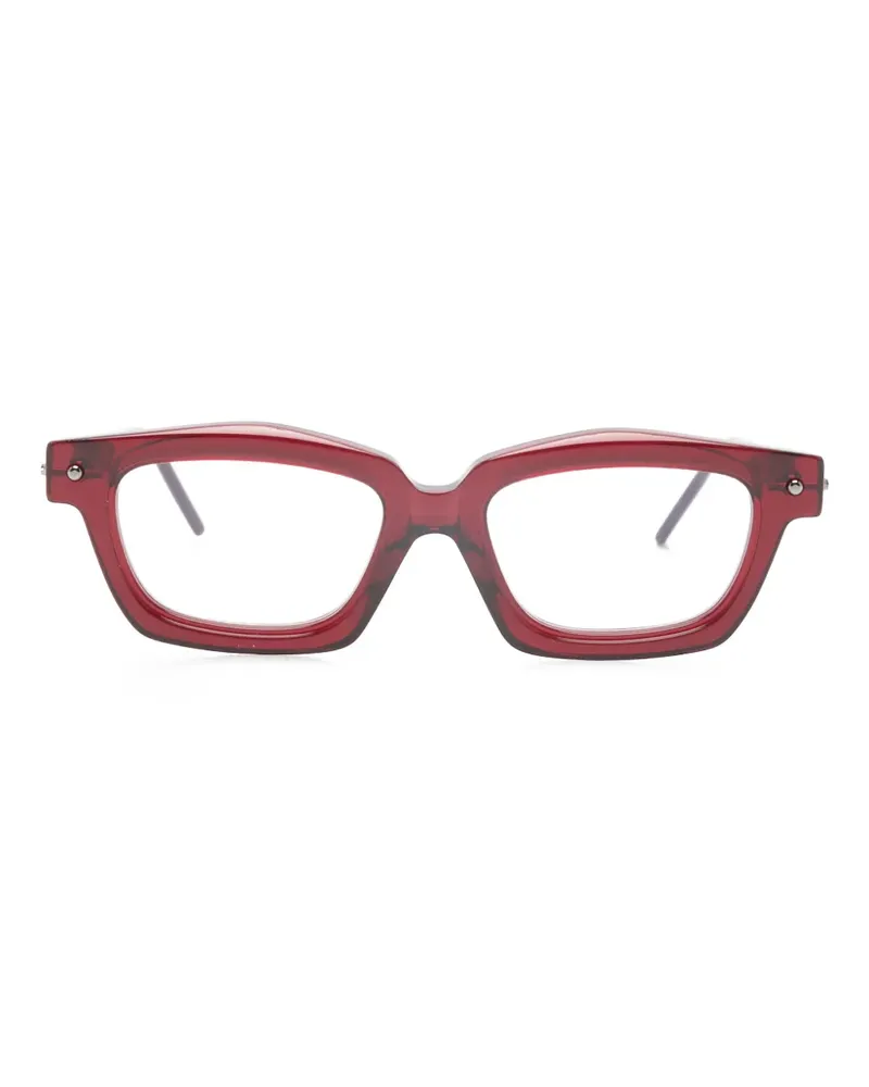 KUBORAUM Maske P25 Brille mit eckigem Gestell - Rot Rot