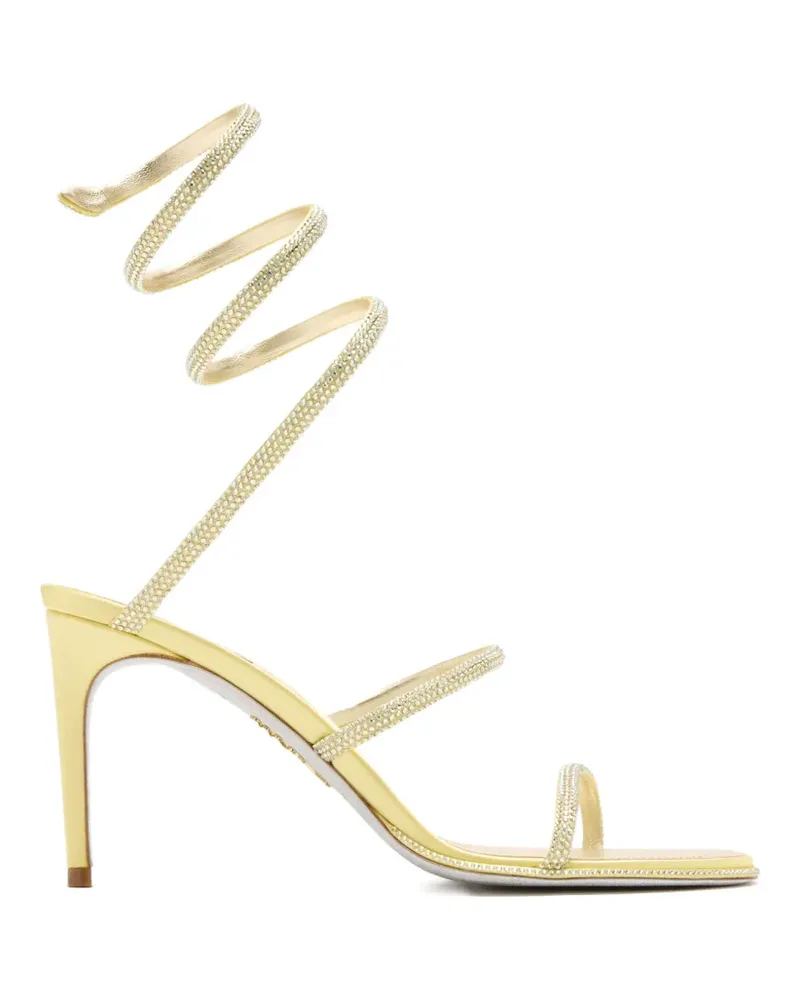 René Caovilla Cleo strass spiral heeled sandals - Gelb Gelb