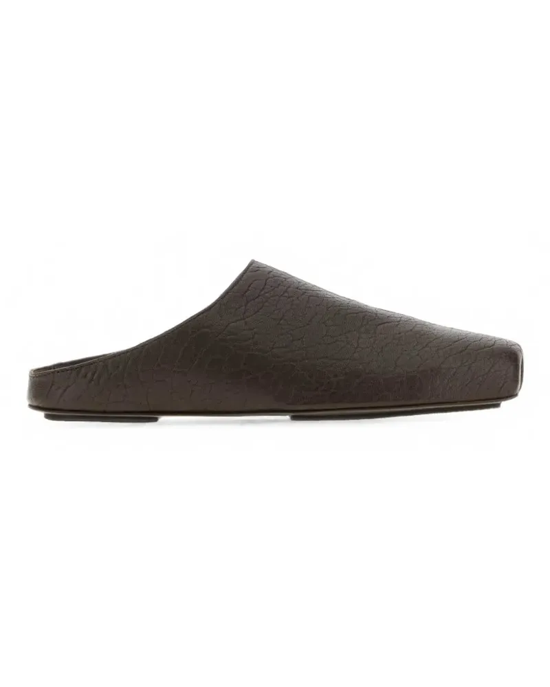 Uma Wang crinkled leather slippers - Braun Braun