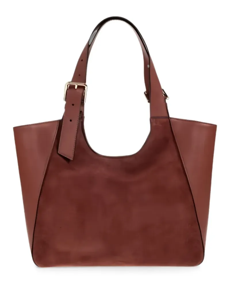 Furla suede panelled tote bag - Braun Braun