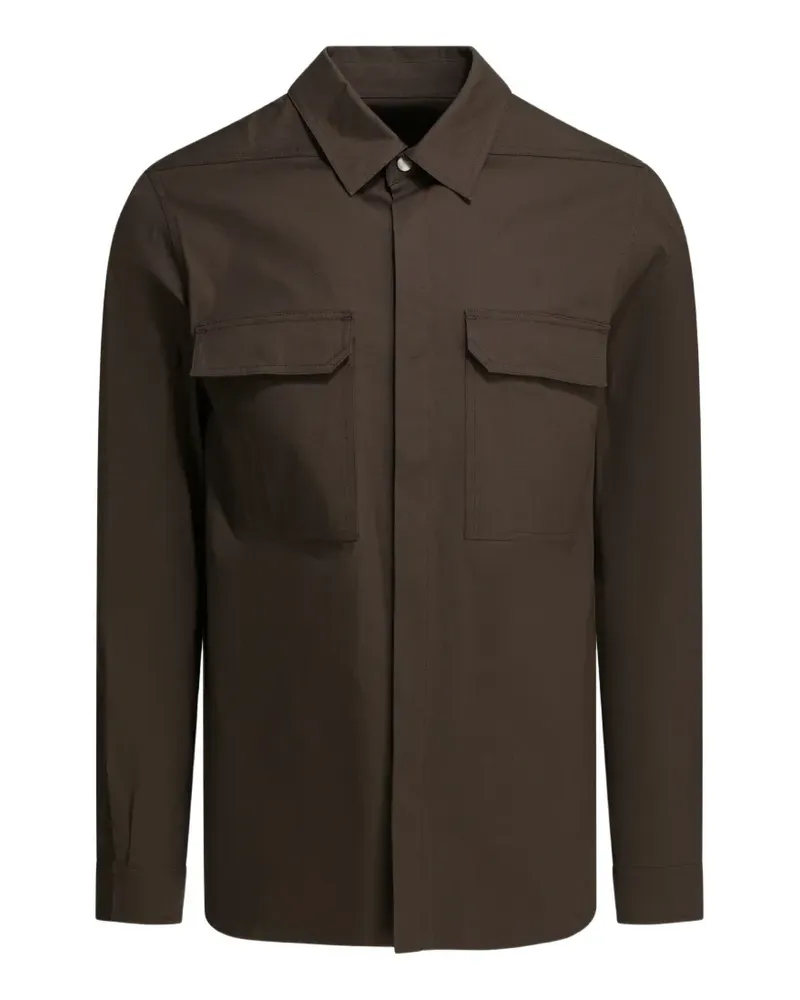Rick Owens webbing-strap flap-pocket shirt jacket - Braun Braun
