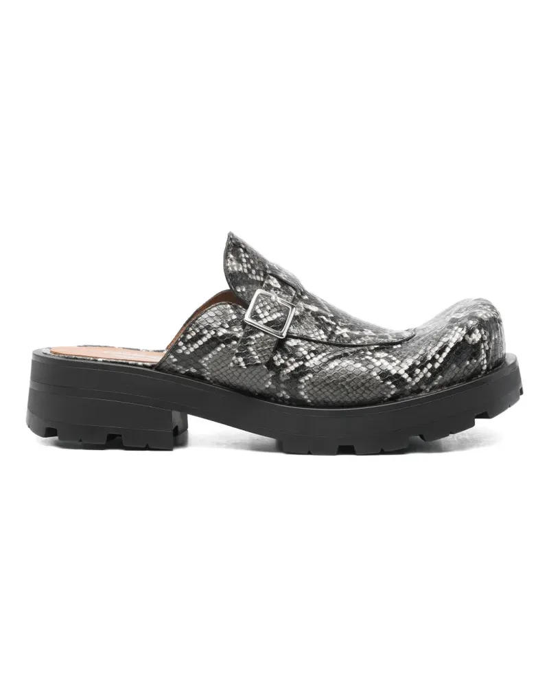 Charles Jeffrey Loverboy Mules mit Schlangenschnalle - Grau Grau