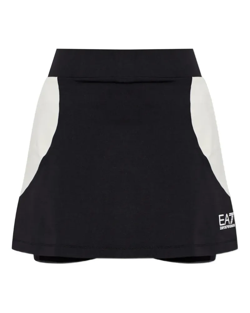 EA7 Shorts mit Logo-Print - Schwarz Schwarz