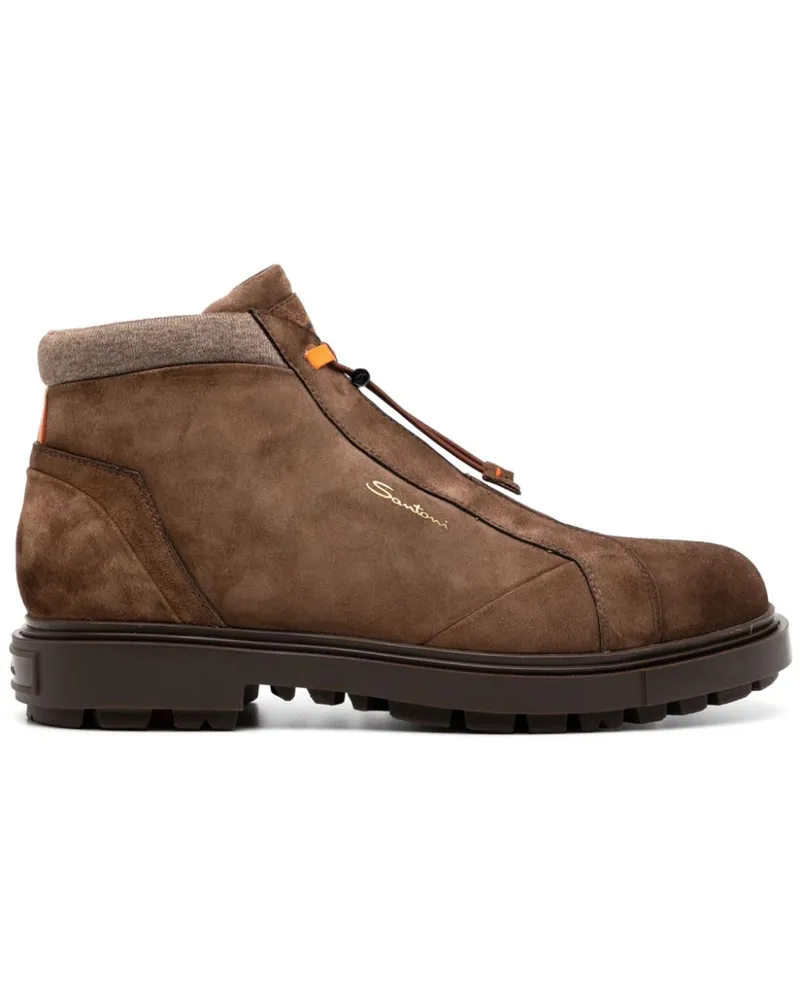 Santoni Stiefel aus Wildleder - Braun Braun