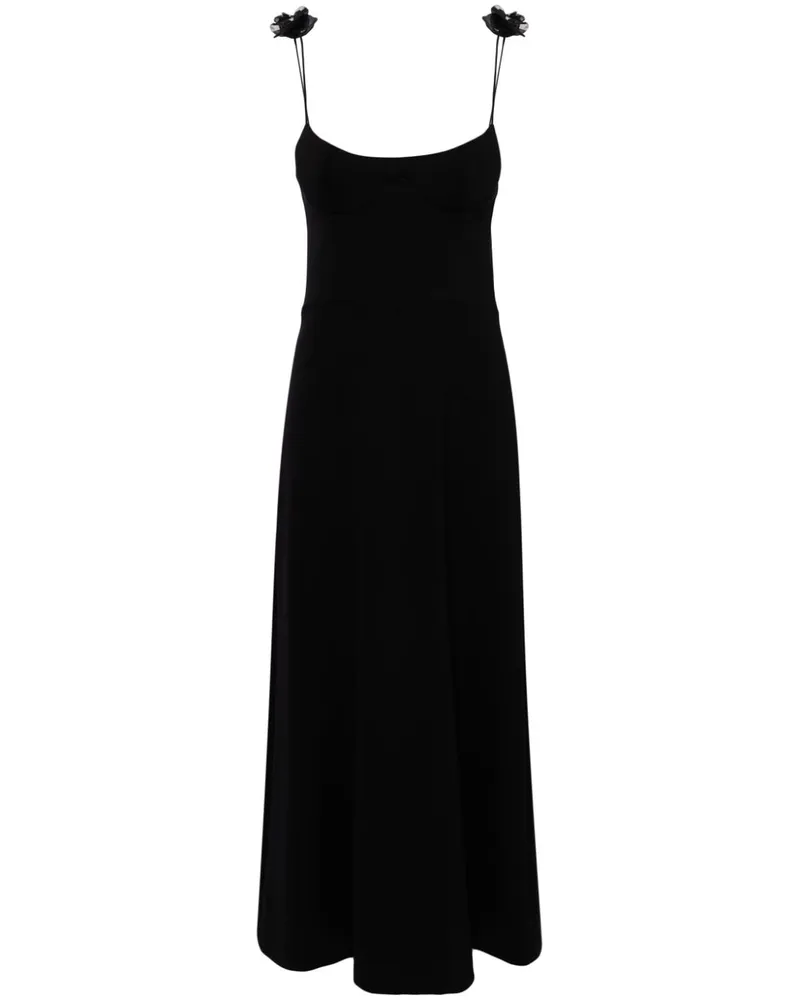 Magda Butrym Midikleid mit Blumenmuster - Schwarz Schwarz