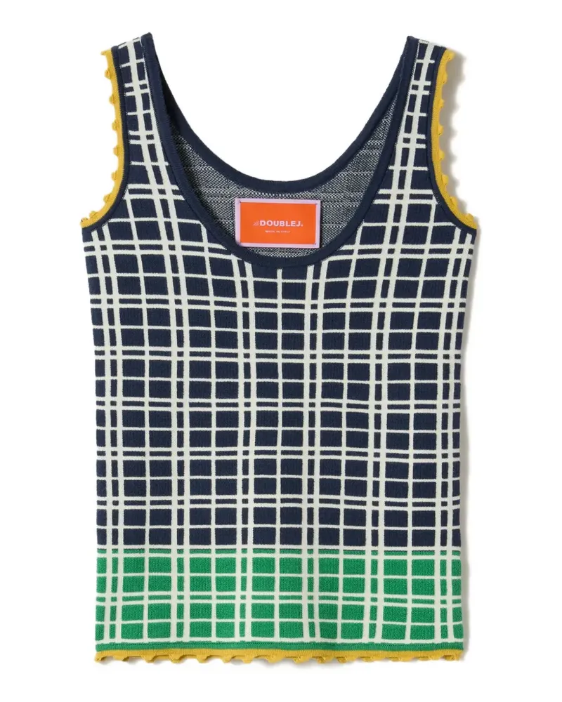 La DoubleJ Geripptes Oberteil mit Karo - Blau Blau