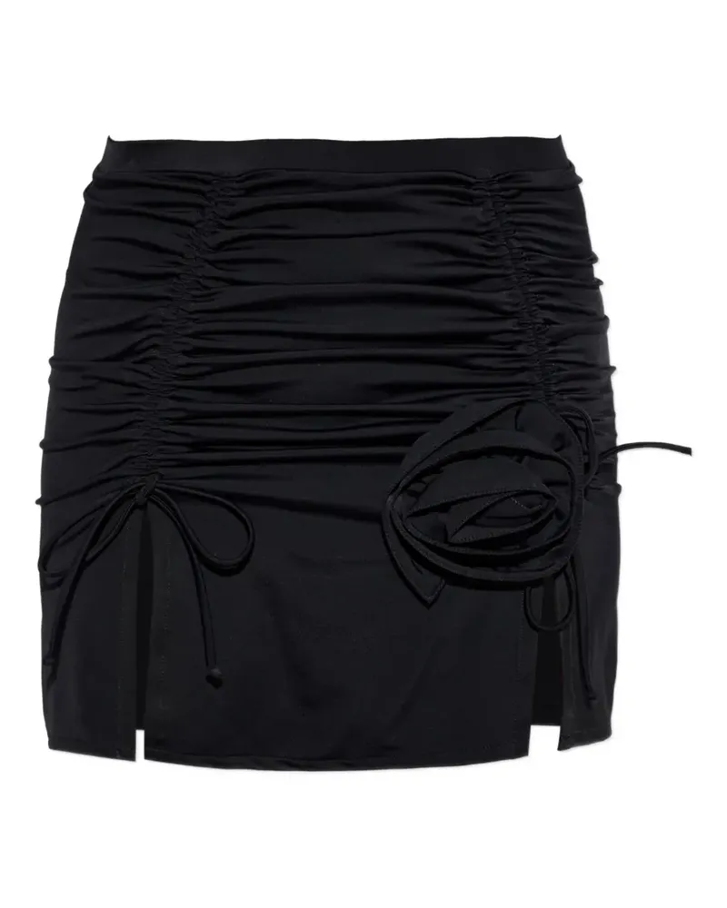Moschino ruched rosette-detail mini skirt - Schwarz Schwarz