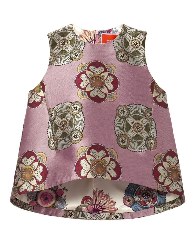 La DoubleJ Ärmelloses Top mit Blumen-Print - Rosa Rosa