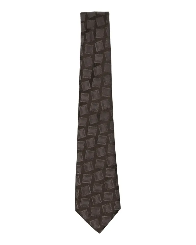 Giorgio Armani Geometrisch gemusterte Krawatte - Braun Braun