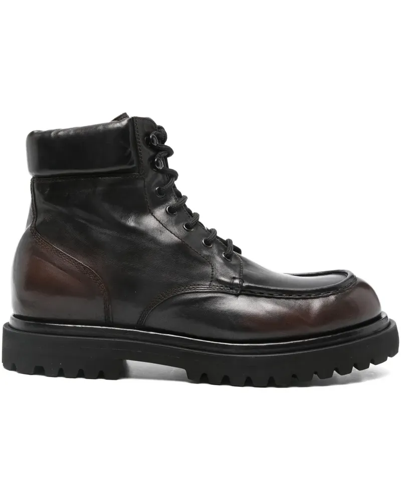 Officine Creative Italia lace-up leather boots - Braun Braun