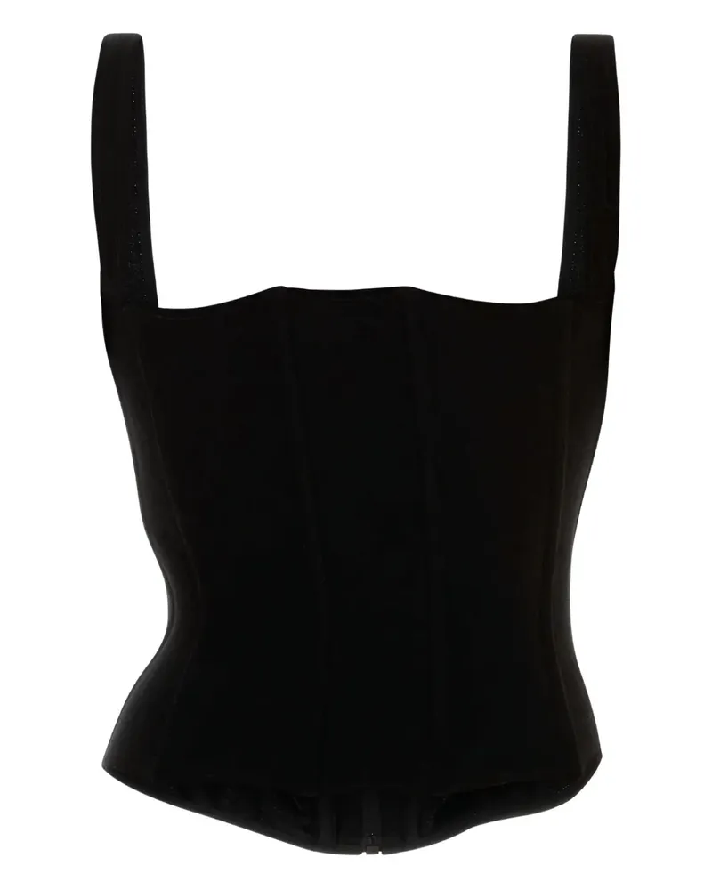 Balenciaga velvet zip-front bodice - Schwarz Schwarz