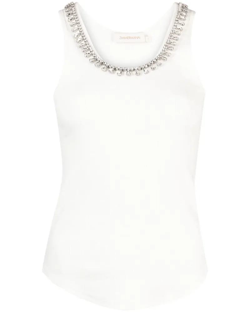 Zimmermann Top mit Strass - Weiß Weiß