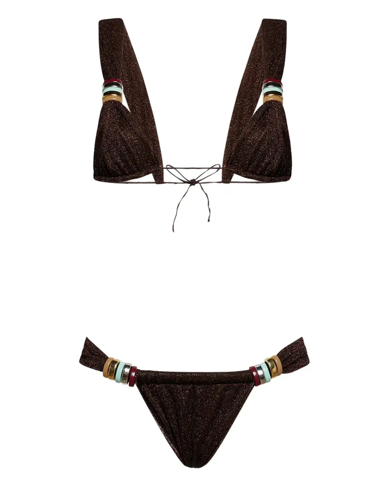 Oséree Lumière multi-ring bikini - Braun Braun