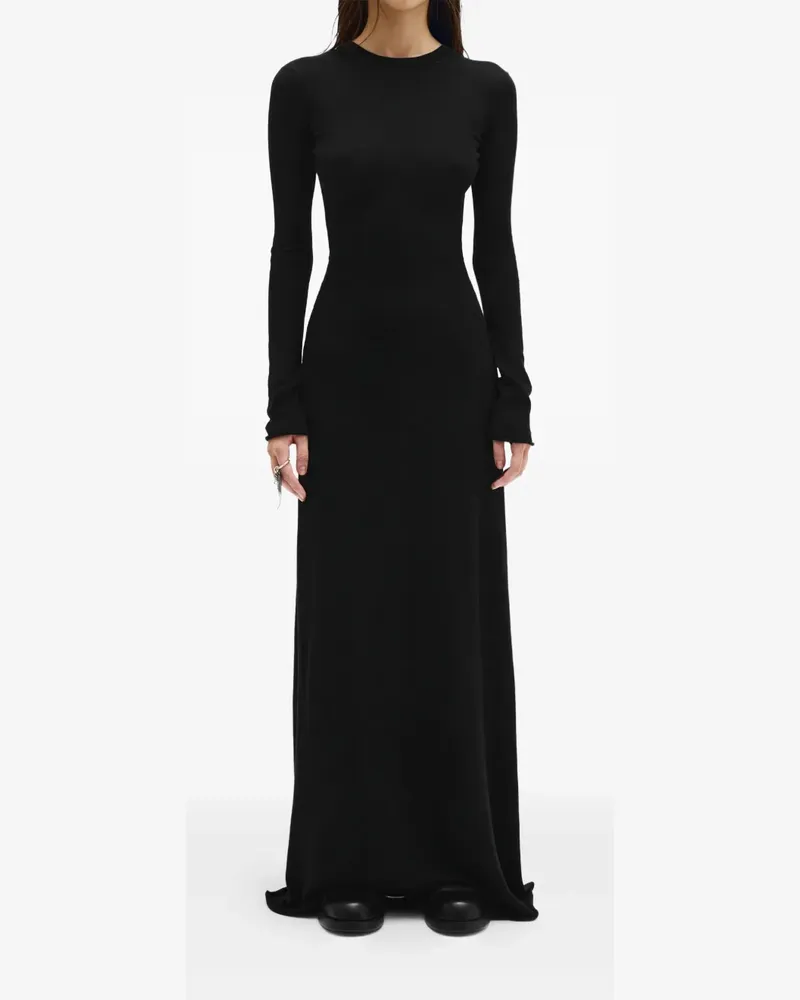 Ann Demeulemeester Eva Maxikleid mit Cut-Out - Schwarz Schwarz