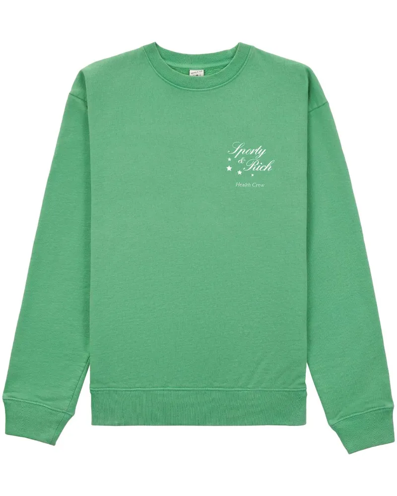 SPORTY & RICH Sweatshirt mit Logo-Print - Grün Grün