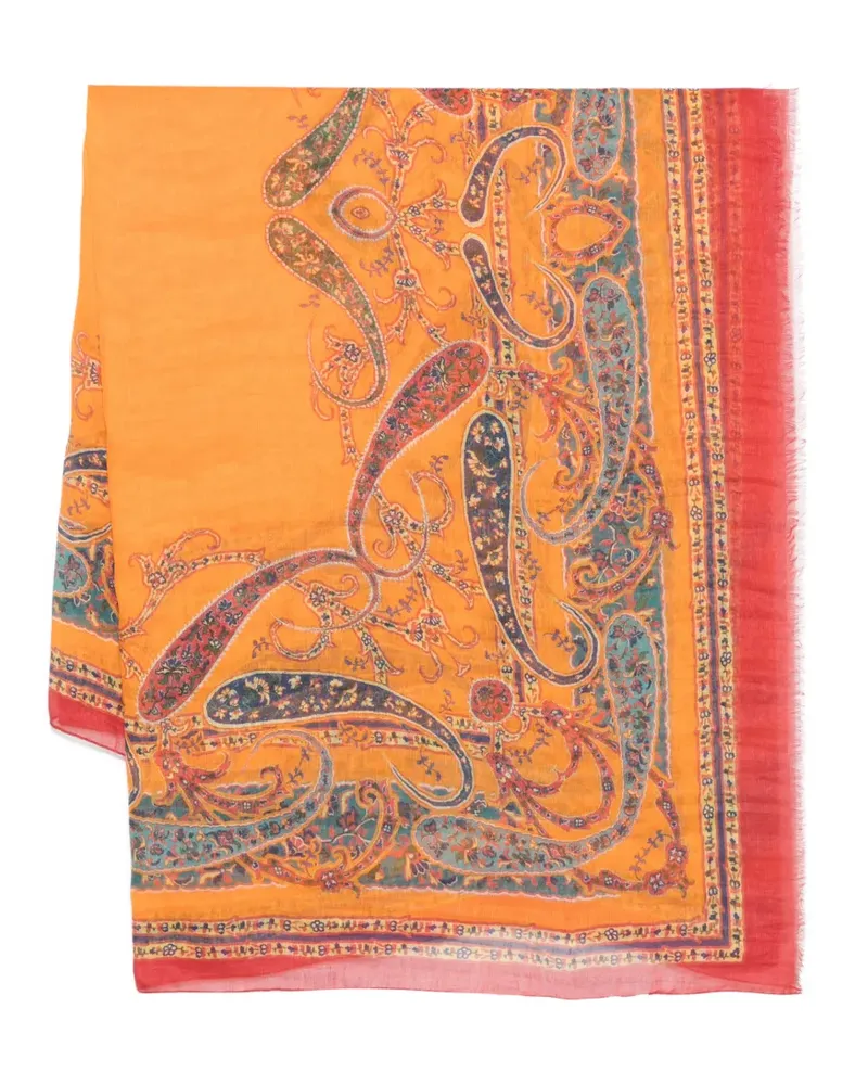 Etro paisley-print scarf - Orange Orange