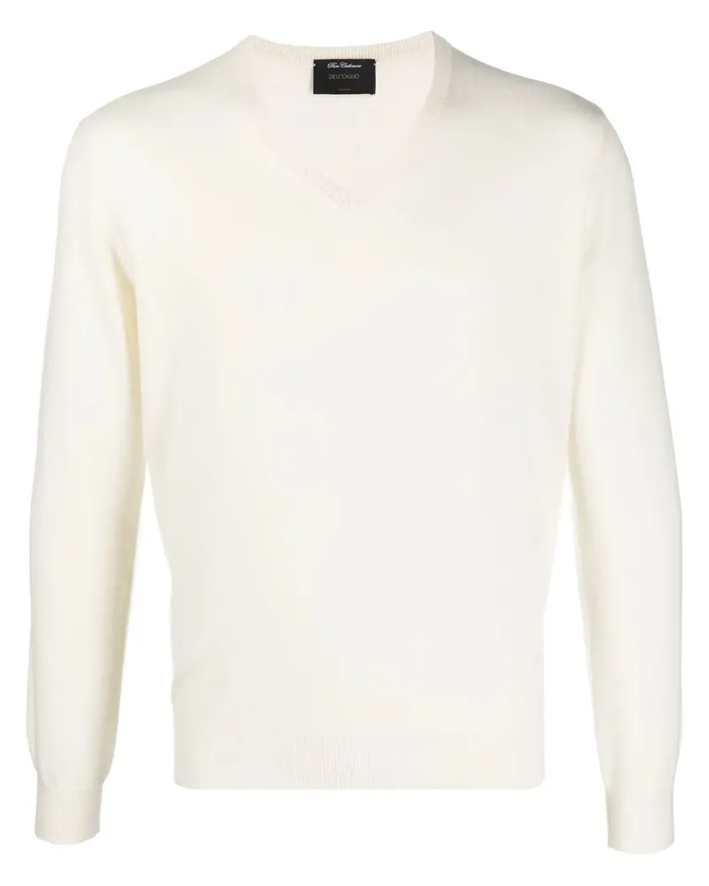 Dell'oglio Pullover mit V-Ausschnitt - Weiß Weiß