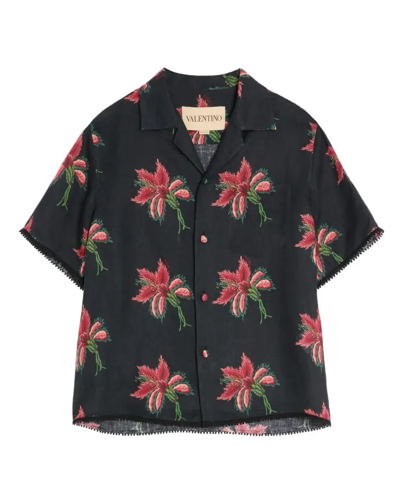 Valentino Garavani Hemd mit Blumenmuster - Schwarz Schwarz