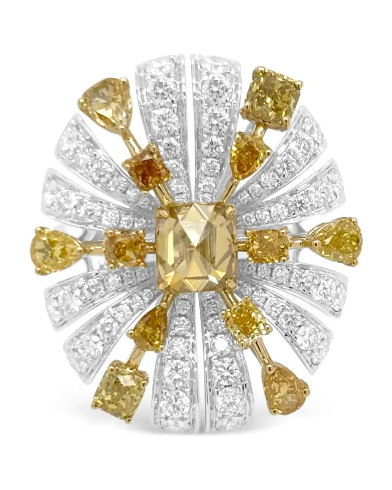 HYT Jewelry 18kt Gelb- und Weißgoldring mit Diamant - Silber Silber