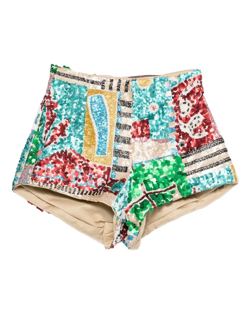 ALEMAIS Jazz sequin-embellishment short - Nude Nude
