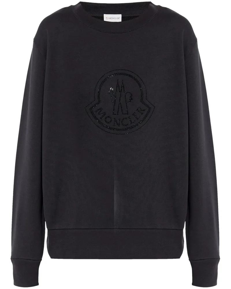 Moncler Sweatshirt mit Kristallen - Schwarz Schwarz