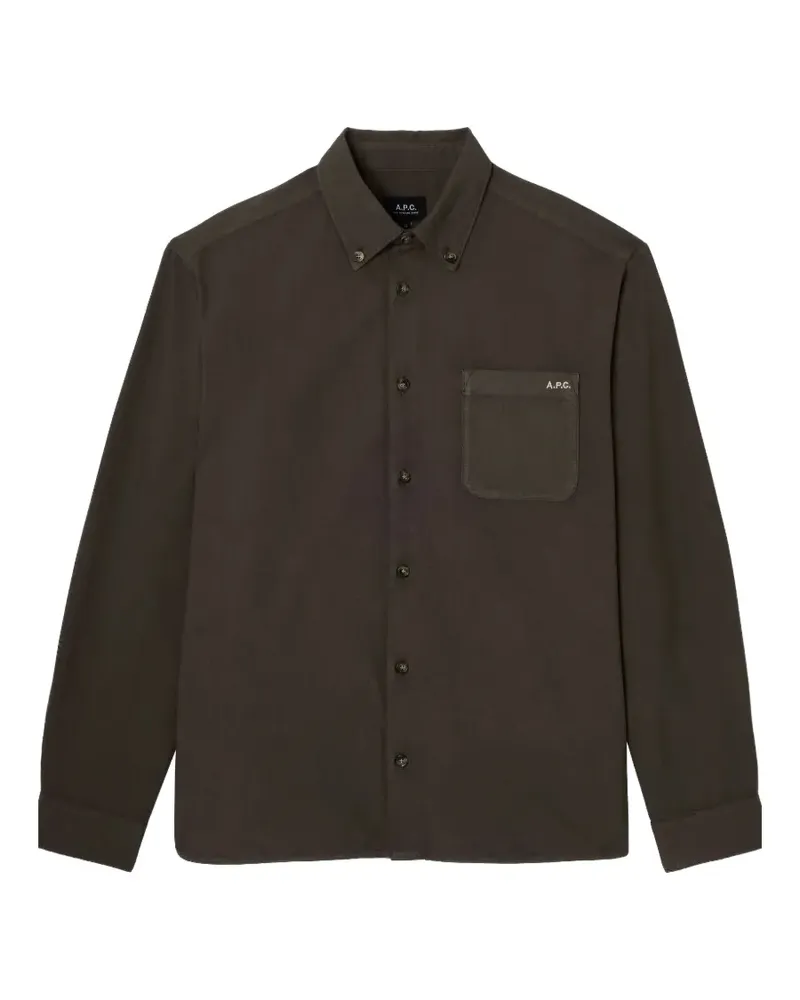 A.P.C. Mateo Hemd mit Logo - Braun Braun