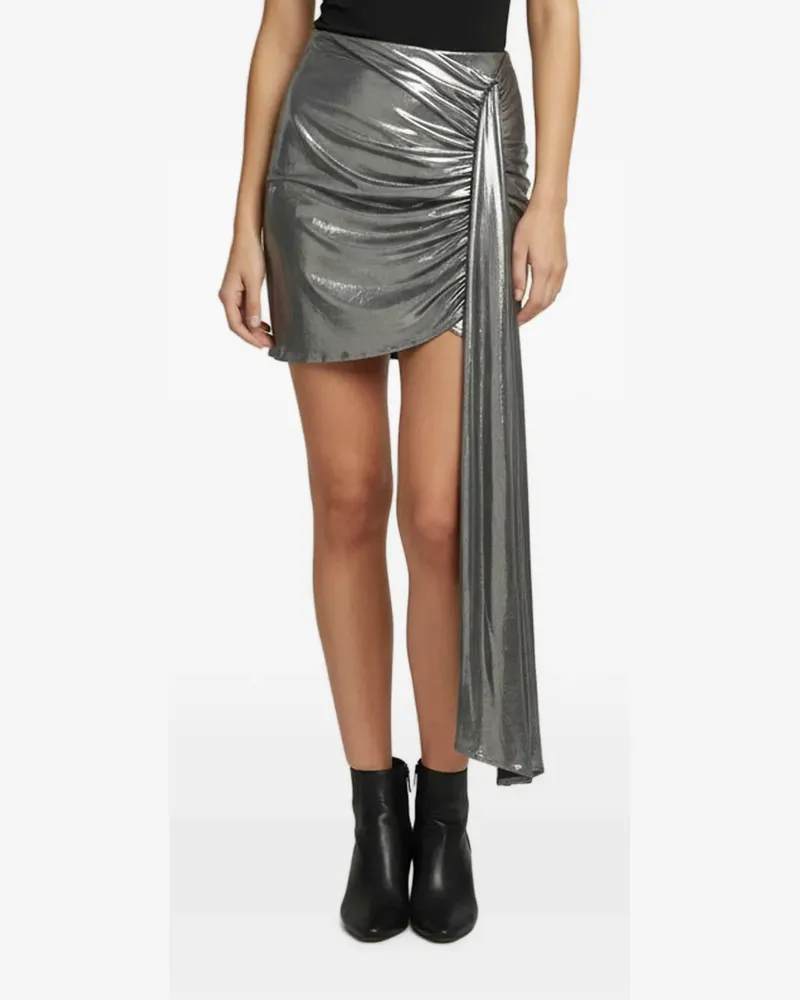 Magda Butrym Asymmetrischer Minirock mit Drapierung - Silber Silber