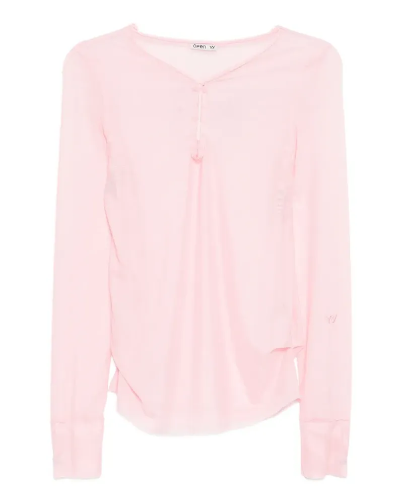 OPEN YY Mesh-T-Shirt mit Haken - Rosa Rosa