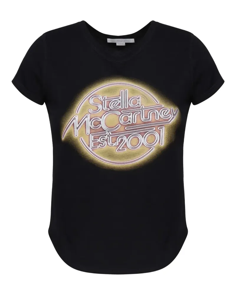 Stella McCartney T-Shirt mit Logo-Print - Schwarz Schwarz