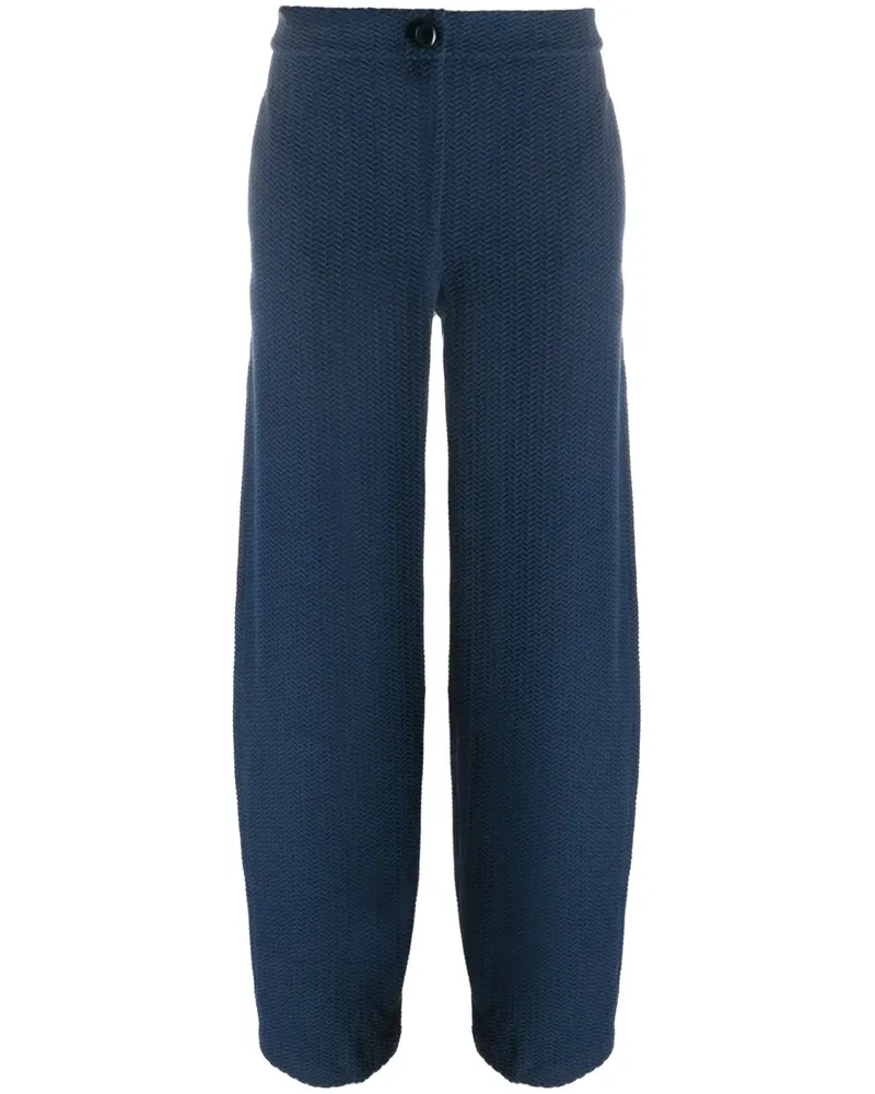 Emporio Armani Halbhohe Jacquard-Hose - Blau Blau
