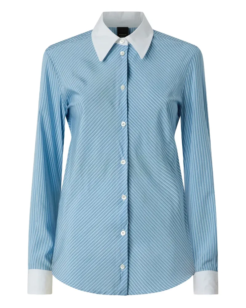 Pinko Gestreiftes Hemd mit Kragen - Blau Blau