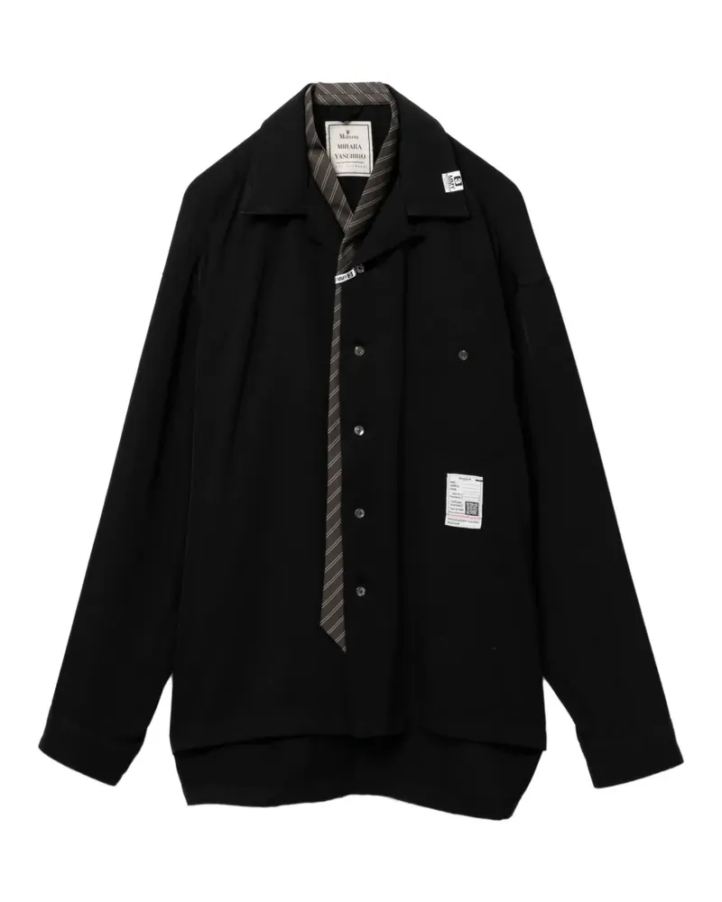 MIHARAYASUHIRO Hemd mit Logo-Patch - Schwarz Schwarz