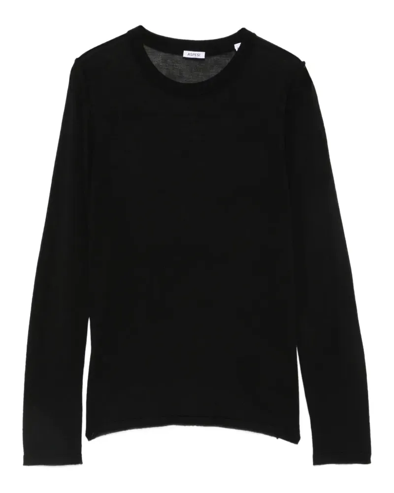 ASPESI Pullover mit Rundhalsausschnitt - Schwarz Schwarz