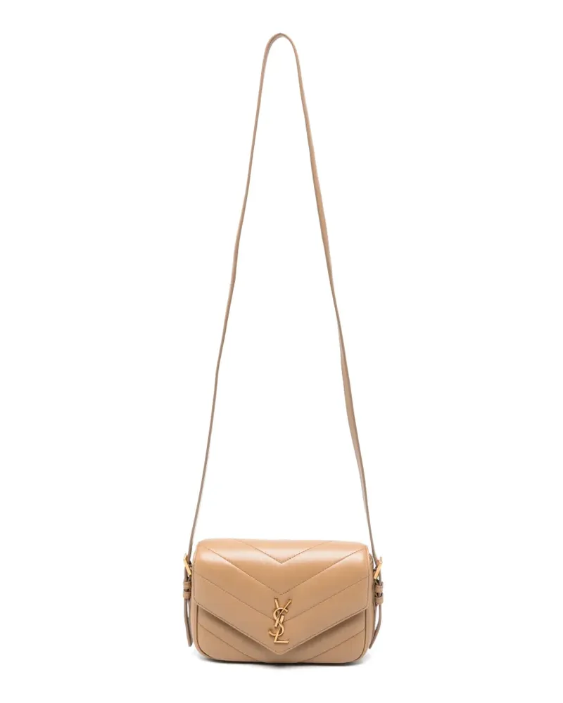 Saint Laurent Gesteppte Lou Umhängetasche - Nude Nude