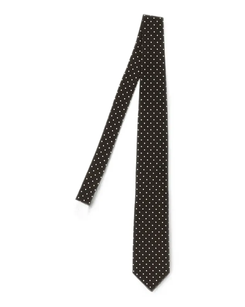 Tom Ford Seidenkrawatte mit Polka Dots - Braun Braun