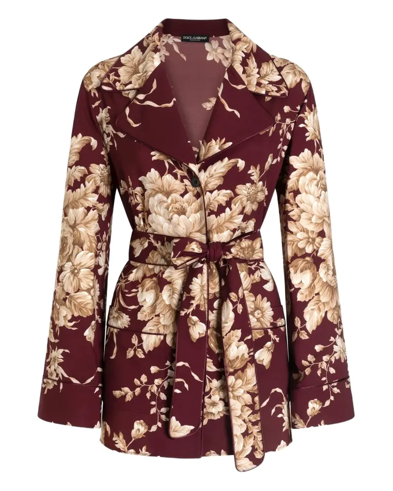 Dolce & Gabbana floral belted shirt - Rot Rot