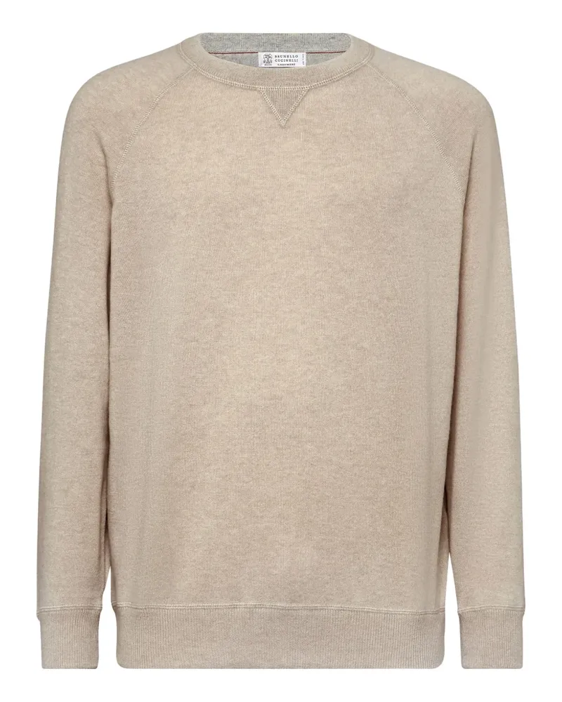 Brunello Cucinelli Strickpullover mit rundem Ausschnitt - Nude Nude
