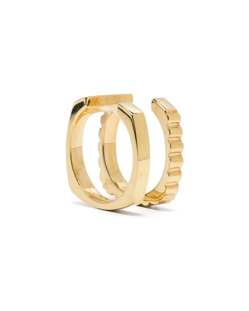 Aliita 9kt Doble Aro Gelbgoldohrring Gold