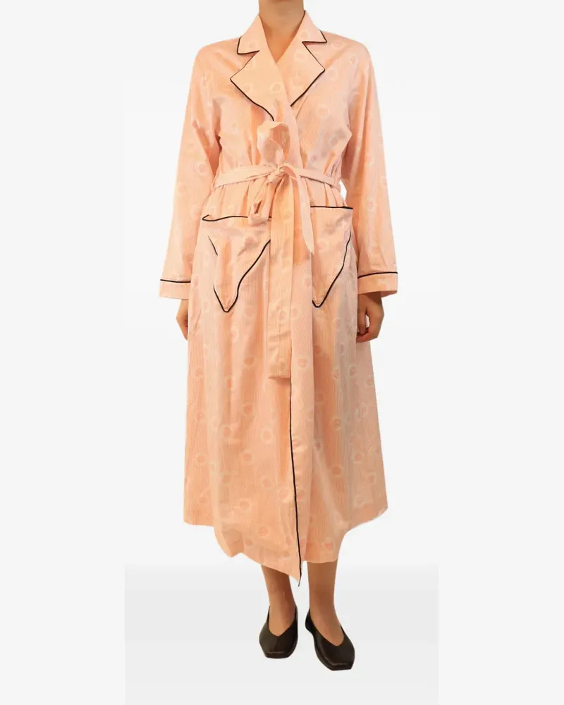 EMILIA WICKSTEAD Gestreifter Bademantel mit Gürtel - Orange Orange