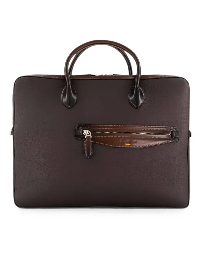 Santoni Shopper aus gekörntem Leder - Braun Braun